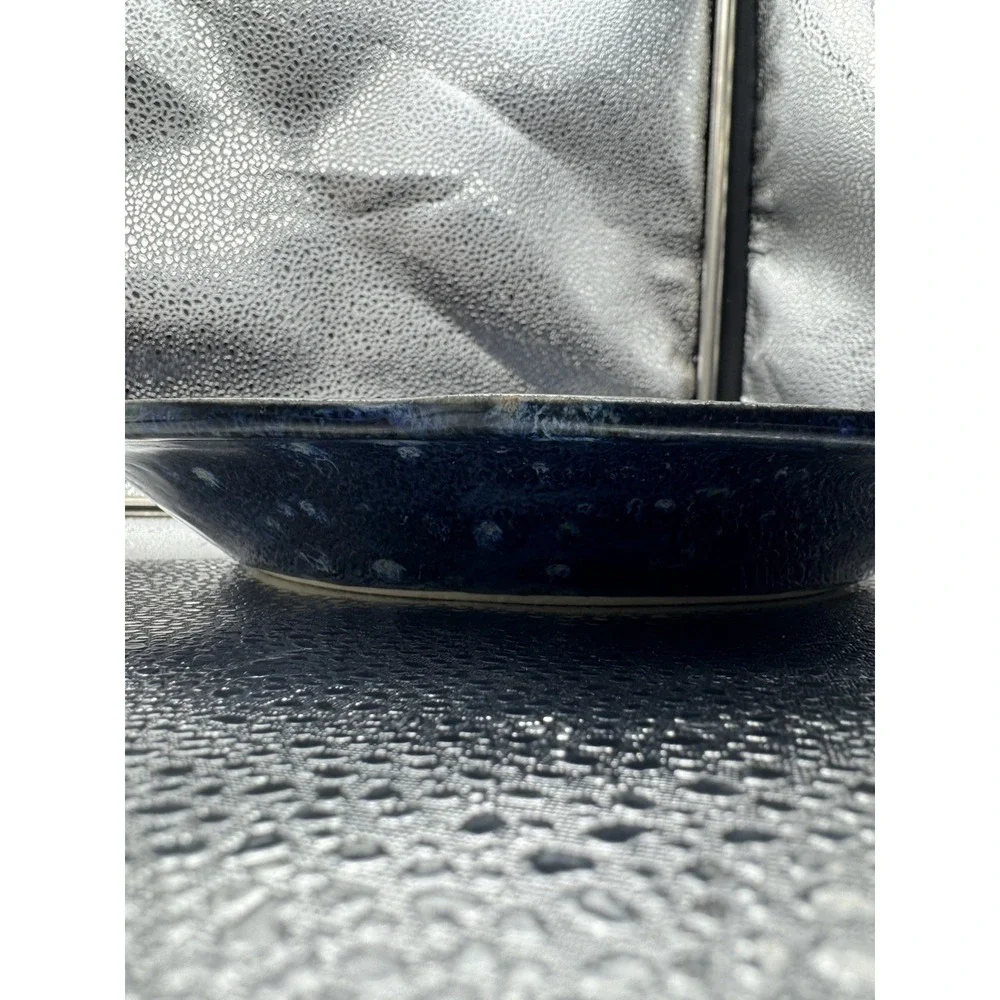 VTG‎ PKR Cobalt Hand Thrown Large Pottery Plate Desert Night Sky Stoneware